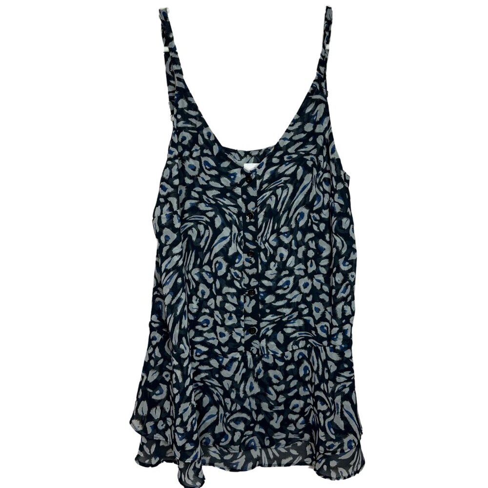 Cabi Purr Layered Cami | Leopard Print Peplum Tank | Womens Size S Camisole